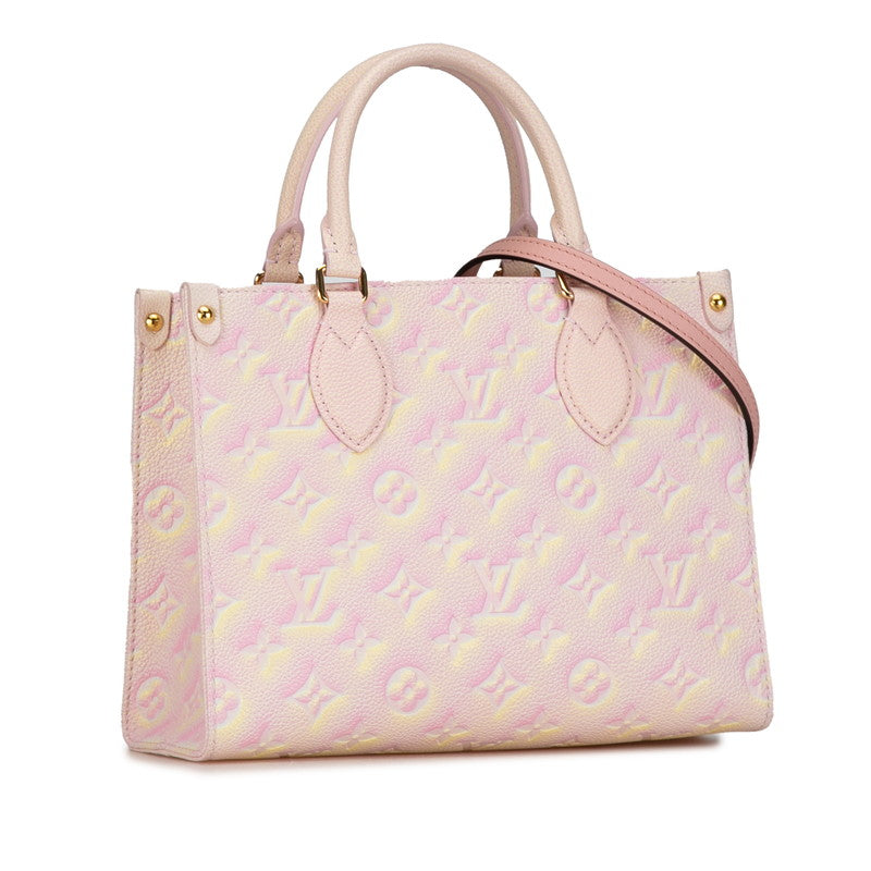 Louis Vuitton Monogram Implant On The Gor PM Handbag Shoulder Bag 2WAY M46168 Light Pink Yellow Leather Louis Vuitton