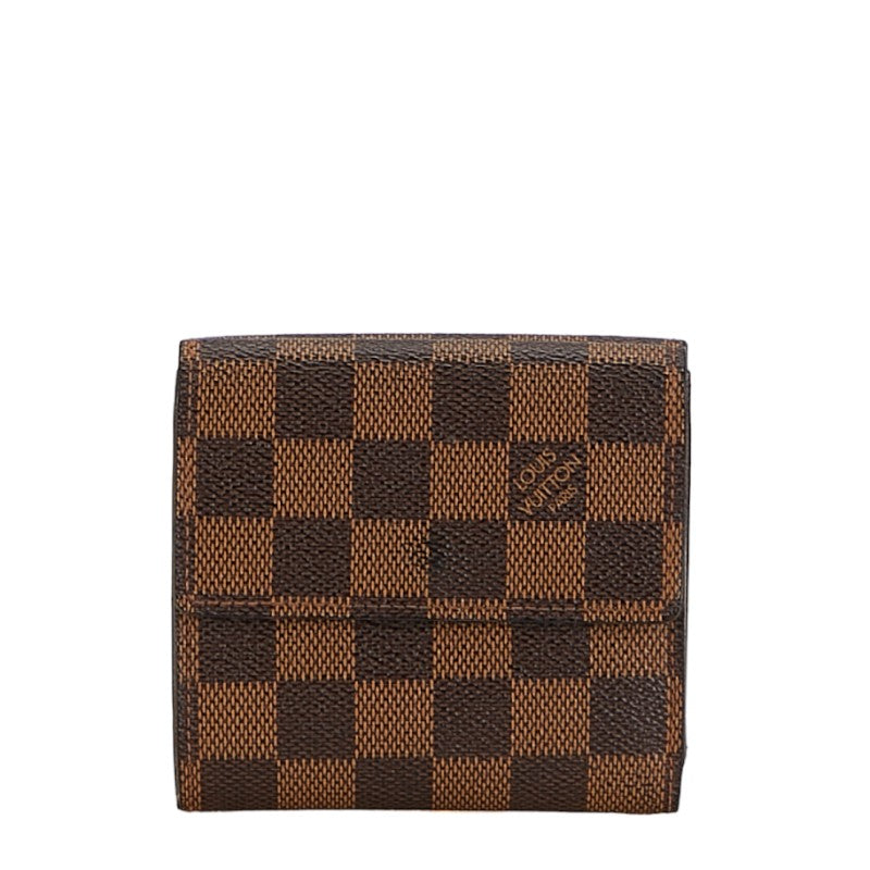 Louis Vuitton Damier Portefolio Double Fold Wallet Compact Wallet N61654 Brown PVC Leather Louis Vuitton