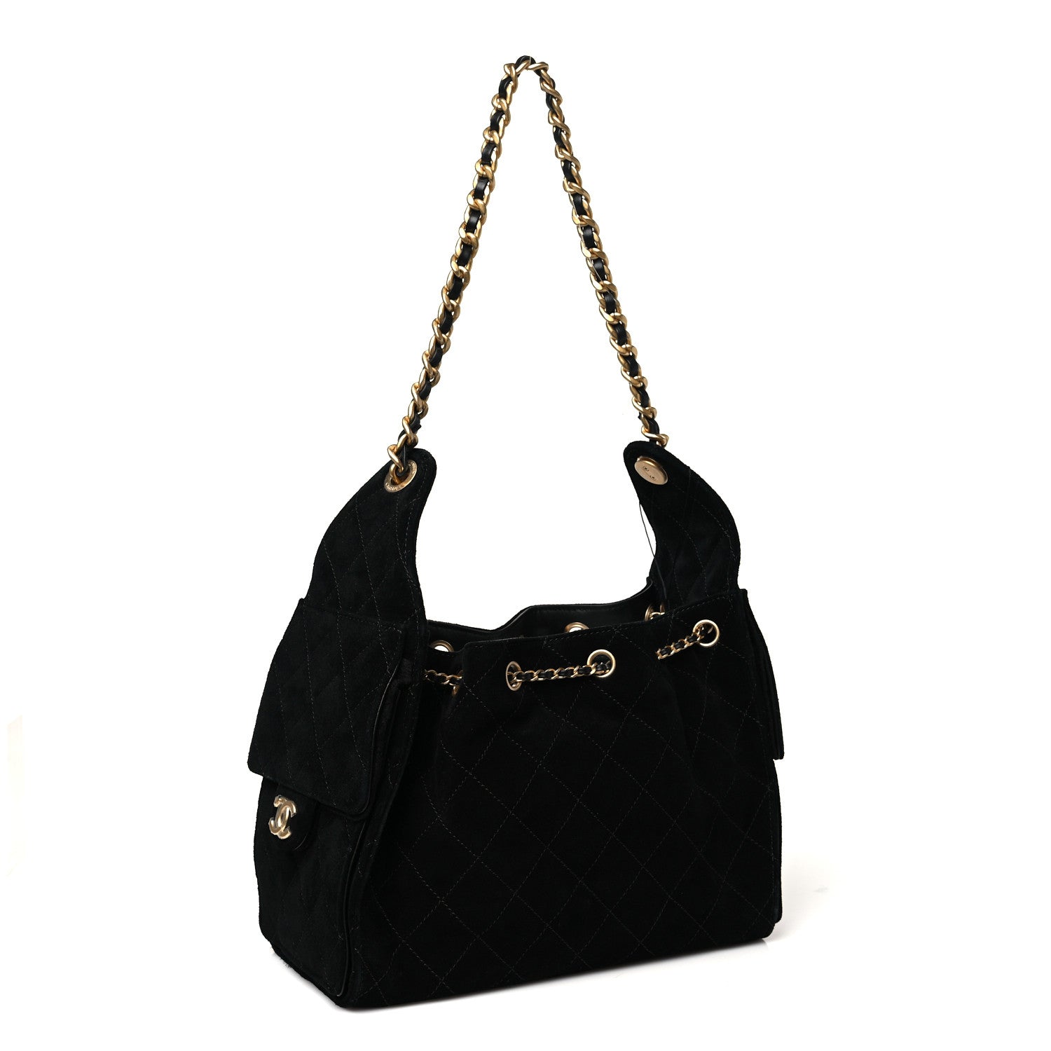 Chanel Suede Quilted Small Chanel 25 Handbag - Rovelle Bags