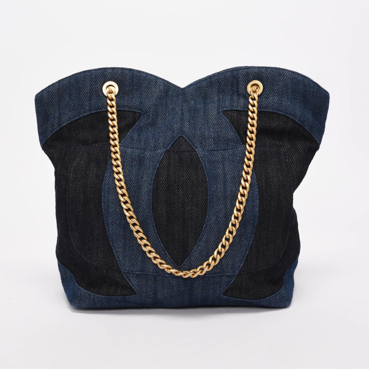 Chanel Two Tone Large CC Shopping Tote Bag - Rovelle Bags
