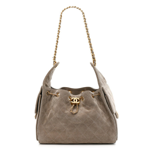 Chanel Suede Quilted Small Chanel 25 Handbag - Rovelle Bags