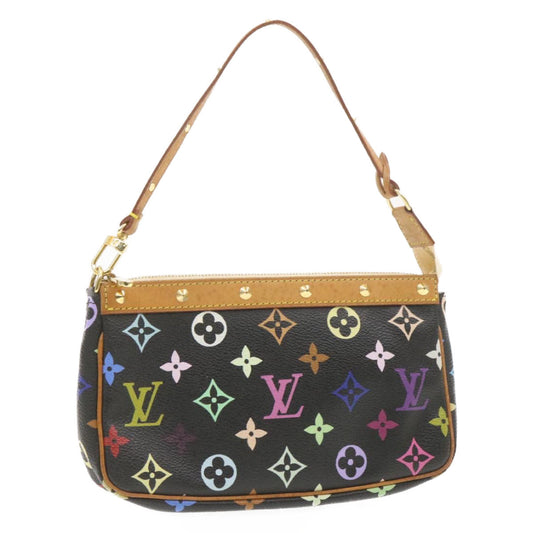 LOUIS VUITTON Monogram Multicolor Pochette Accessoires Pouch Black M92648 am298b