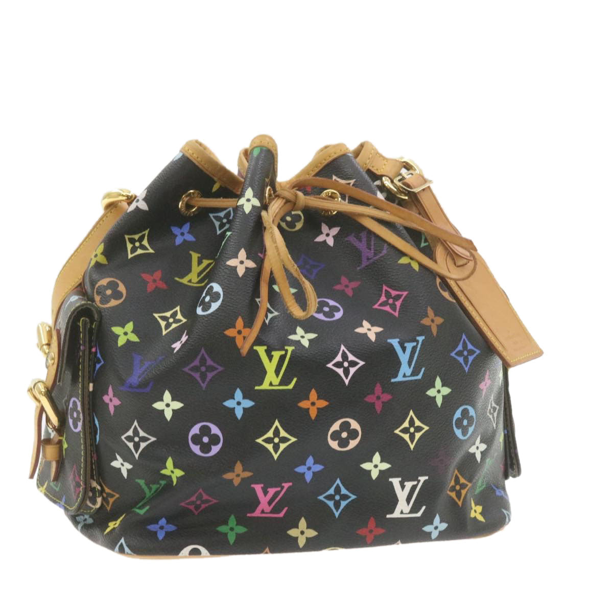 LOUIS VUITTON Monogram Multicolor Noe Shoulder Bag Black M42230 LV am337bA