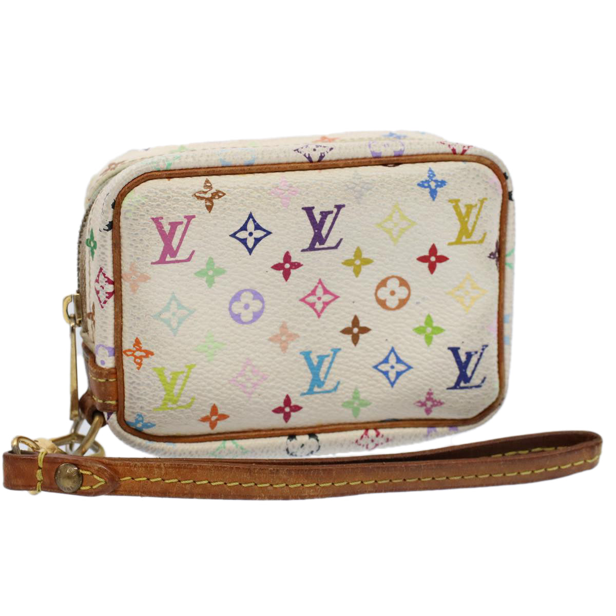 LOUIS VUITTON Monogram Multicolor Trousse Wapity Pouch White M58033 Auth bs10207