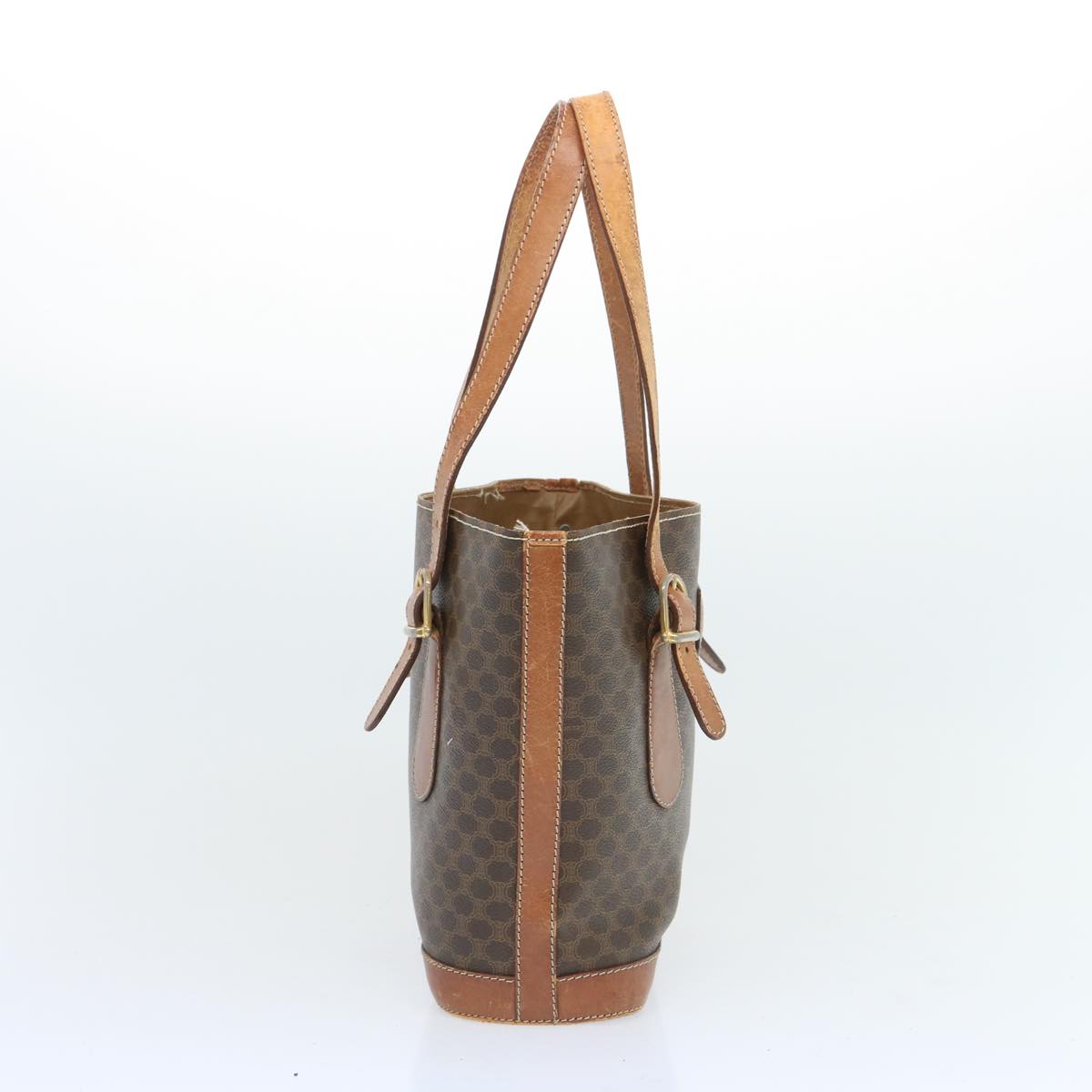 Luxury CELINE Macadam Canvas Hand Bag PVC Brown 12046