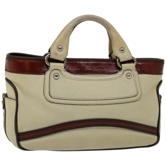 Luxury CELINE Hand Bag Leather Beige 12047