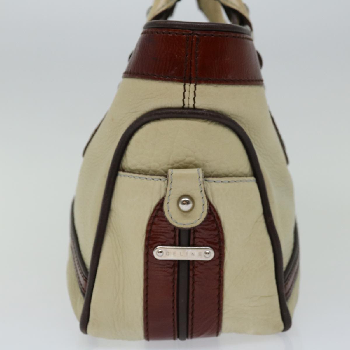 Luxury CELINE Hand Bag Leather Beige 12047