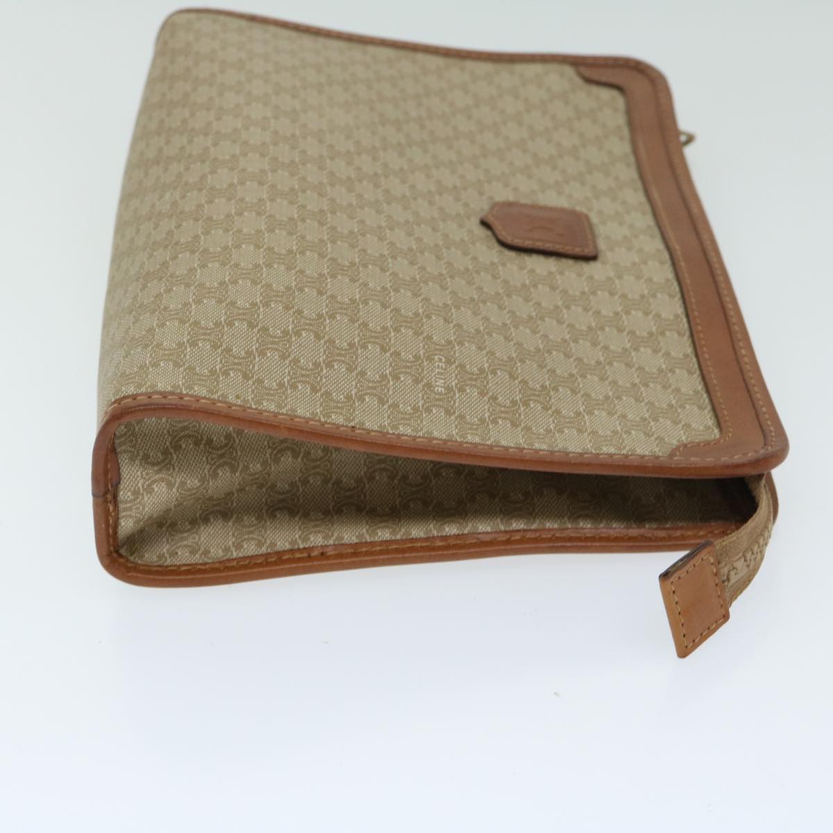 Luxury CELINE Macadam Canvas Clutch Bag Beige 12903