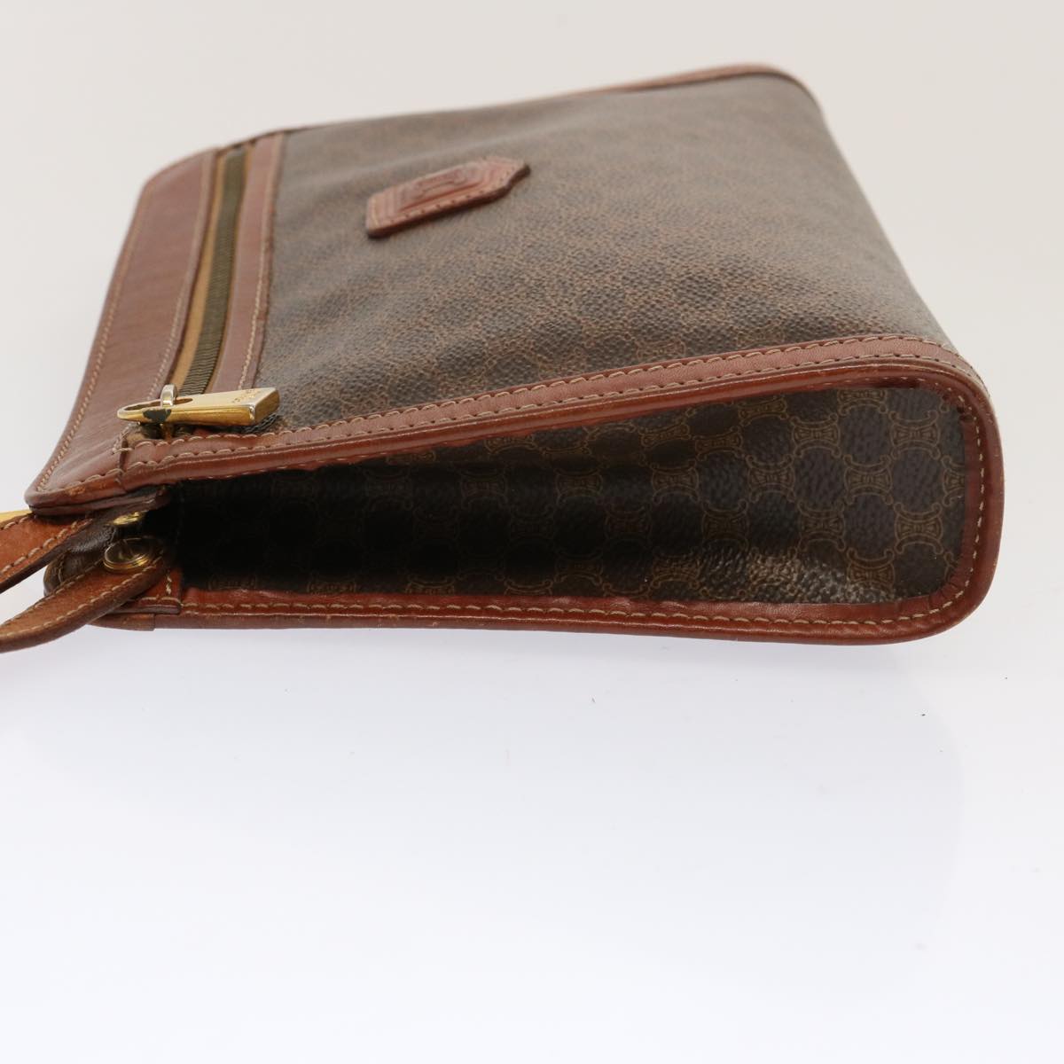 Luxury CELINE Macadam Canvas Clutch Bag PVC Brown 13124