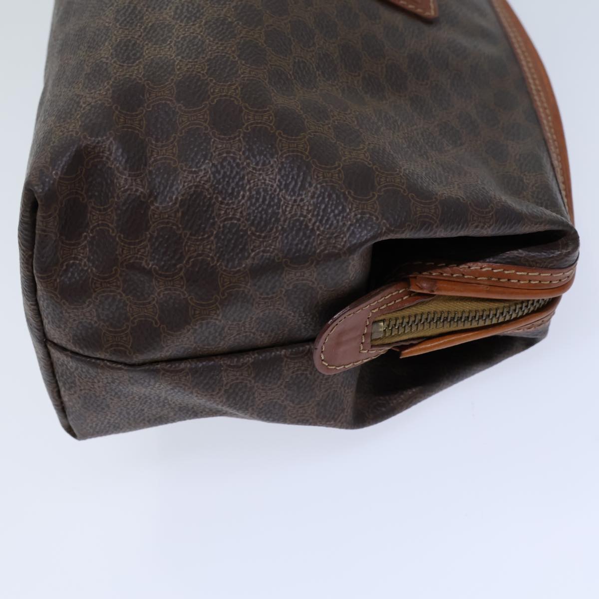 Luxury CELINE Macadam Canvas Pouch PVC Brown 13797