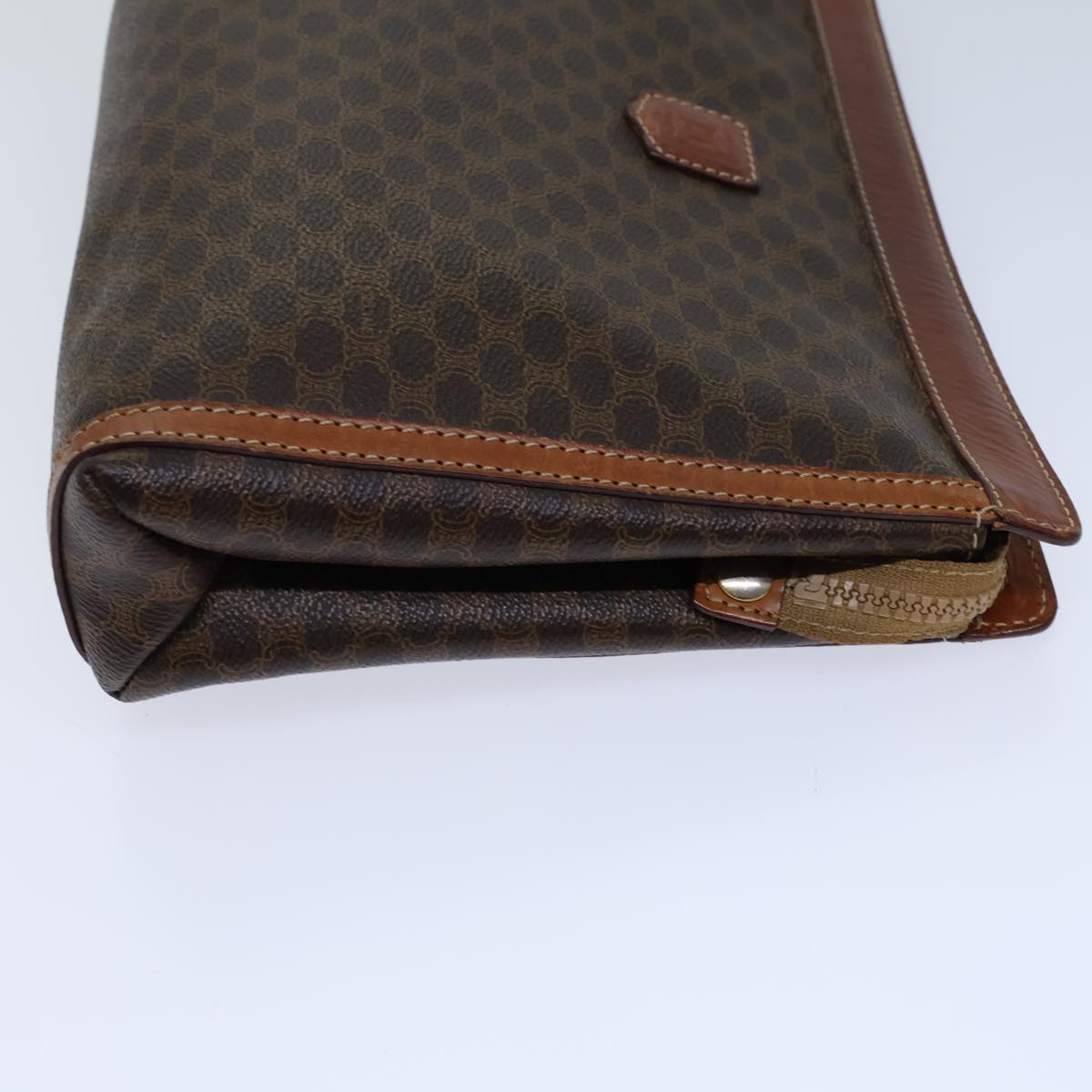 Luxury CELINE Macadam Canvas Clutch Bag PVC Brown 13810
