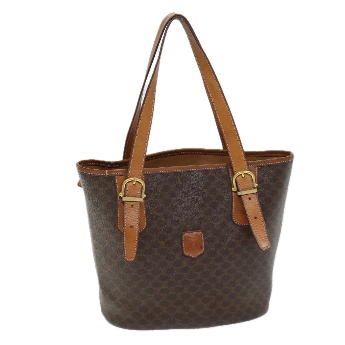 Luxury CELINE Macadam Canvas Tote Bag PVC Brown 13914