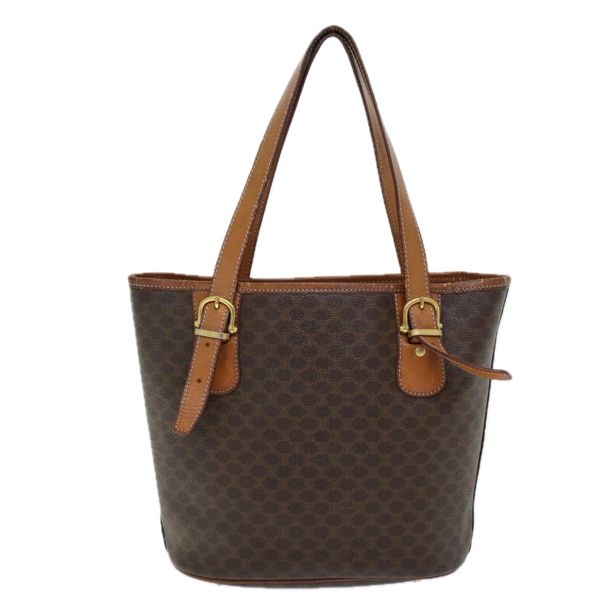 Luxury CELINE Macadam Canvas Tote Bag PVC Brown 13914