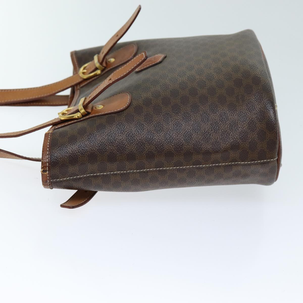 Luxury CELINE Macadam Canvas Tote Bag PVC Brown 13914