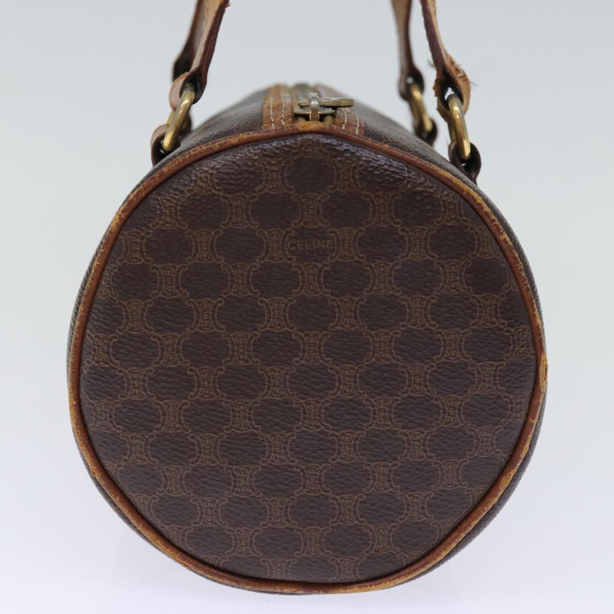 Luxury CELINE Macadam Canvas Hand Bag PVC Brown 14322