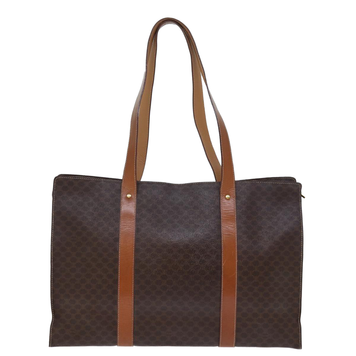 Luxury CELINE Macadam Canvas Tote Bag PVC Brown 14330