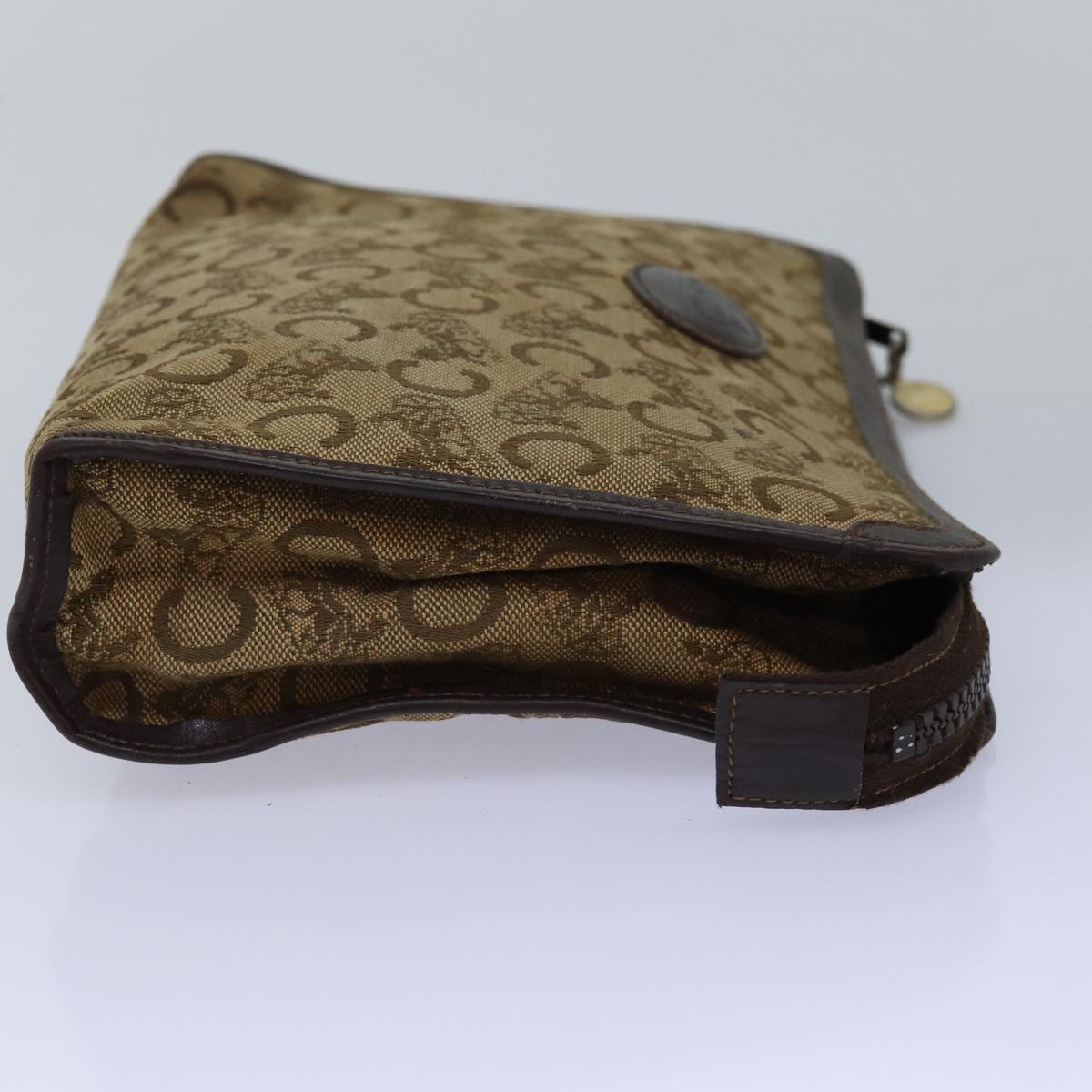 Luxury CELINE C Macadam Canvas Clutch Bag Beige 14954