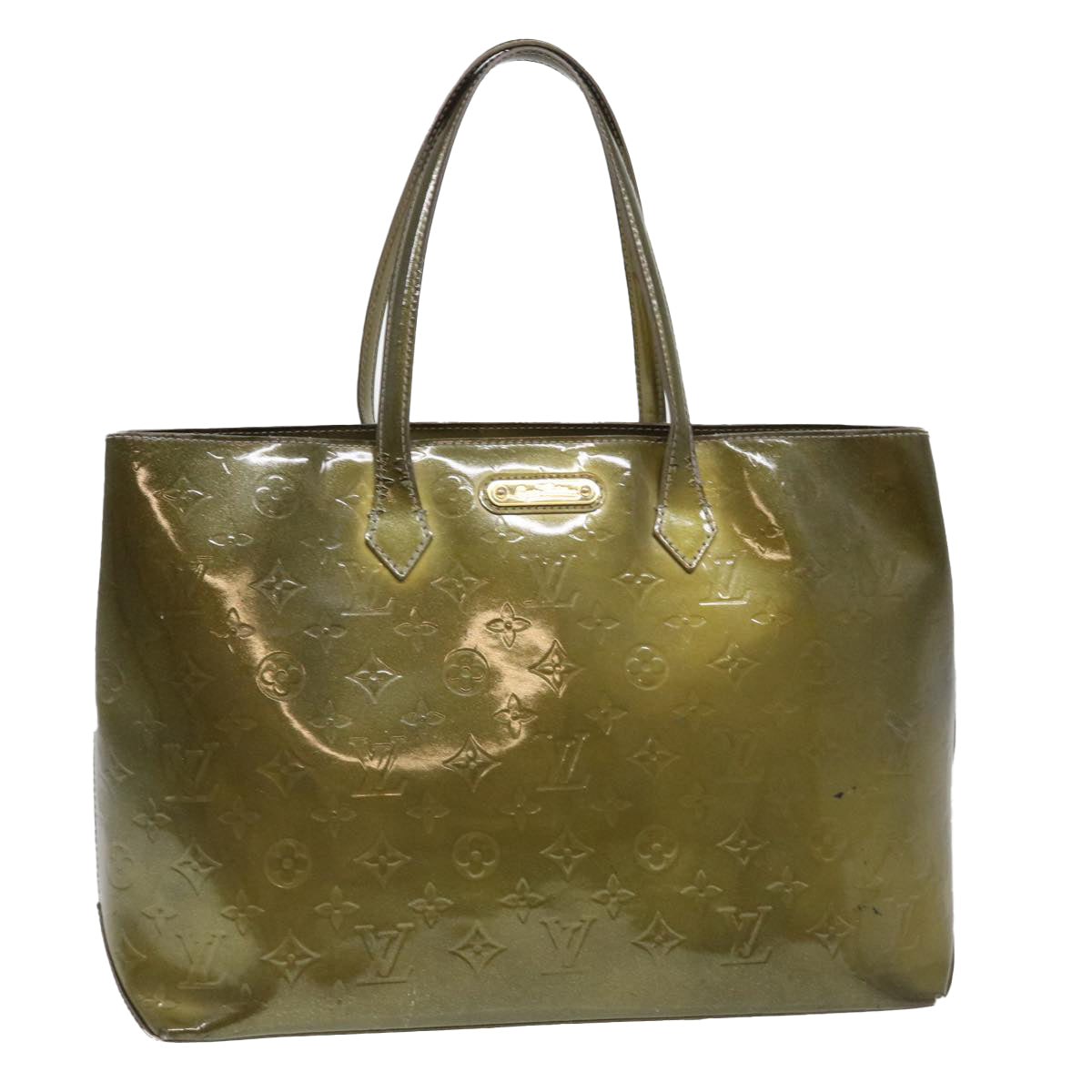 LOUIS VUITTON Monogram Vernis Wilshire GM Tote Bag Gris Art Deco LV bs4469