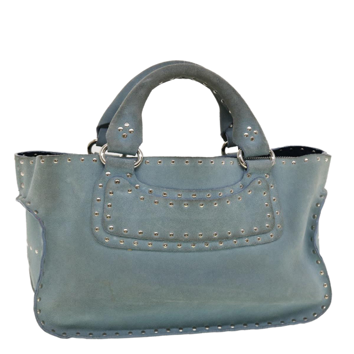 Luxury CELINE Hand Bag Suede Light Blue 5202