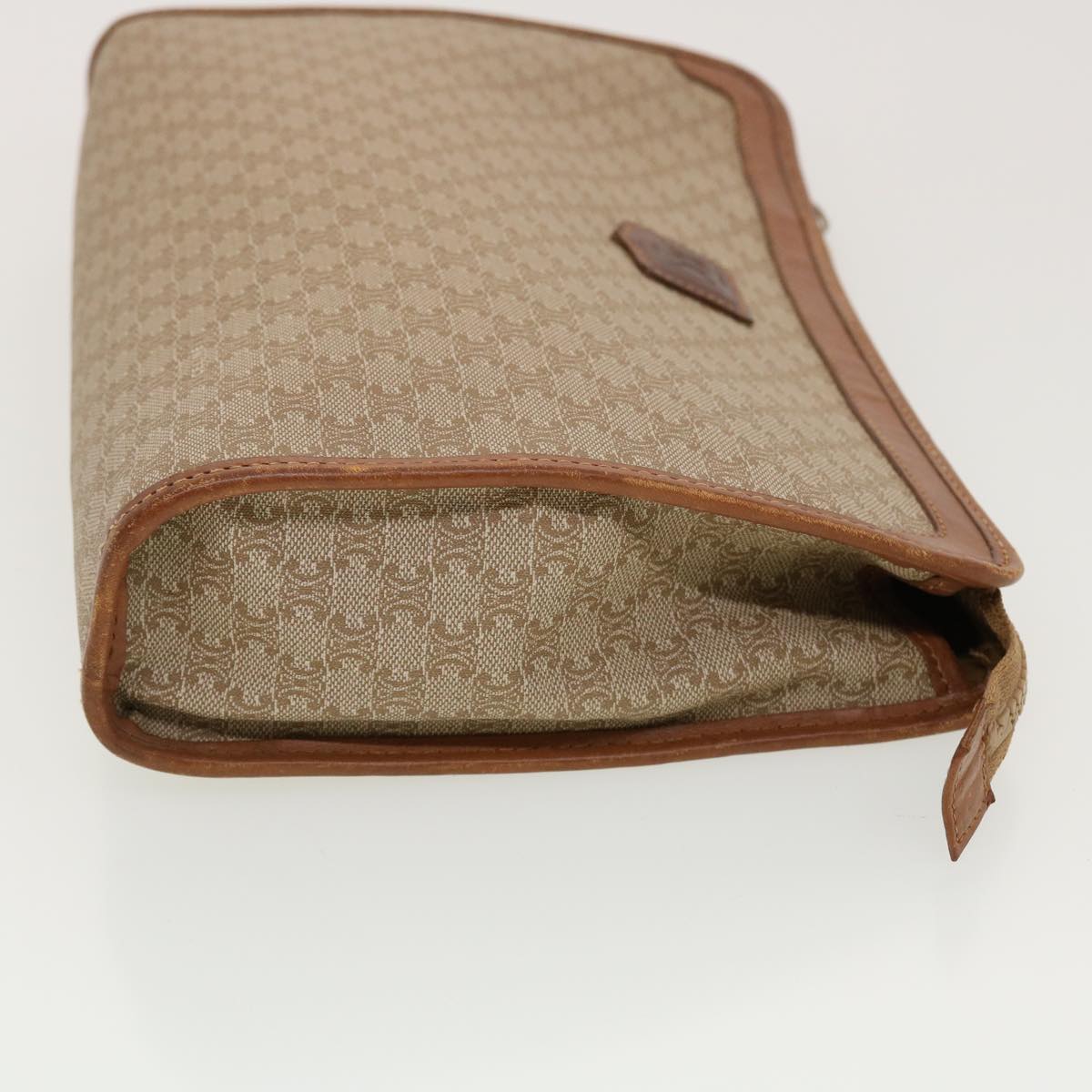 Luxury CELINE Macadam Canvas Clutch Bag PVC Leather Beige 5212