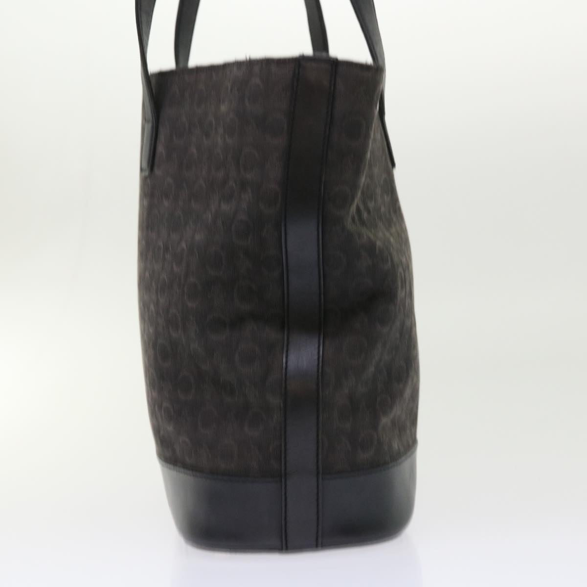 Luxury CELINE C Macadam Canvas Tote Bag Leather Black 6508
