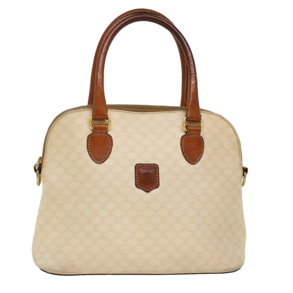 Luxury CELINE Macadam Canvas Hand Bag PVC Leather Whe 7123