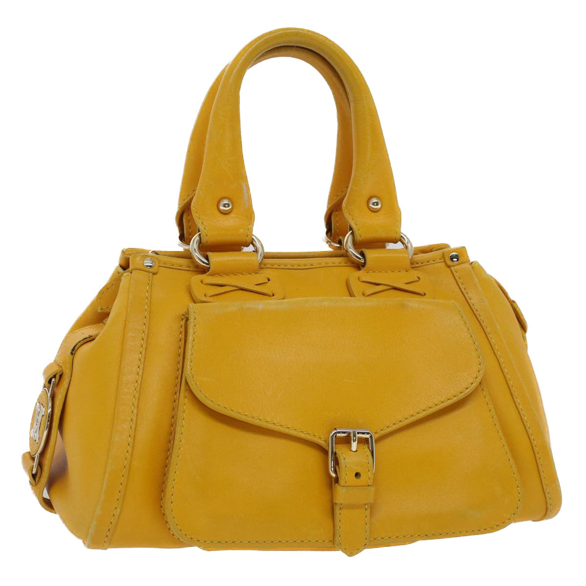 Luxury CELINE Hand Bag Leather Yellow 7391