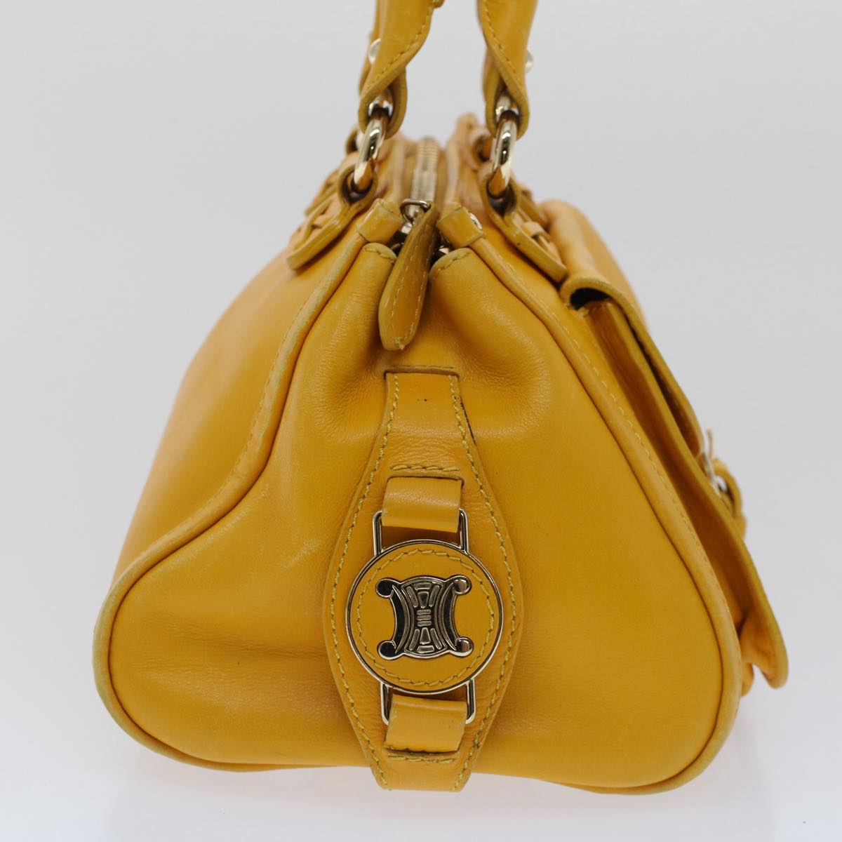 Luxury CELINE Hand Bag Leather Yellow 7391