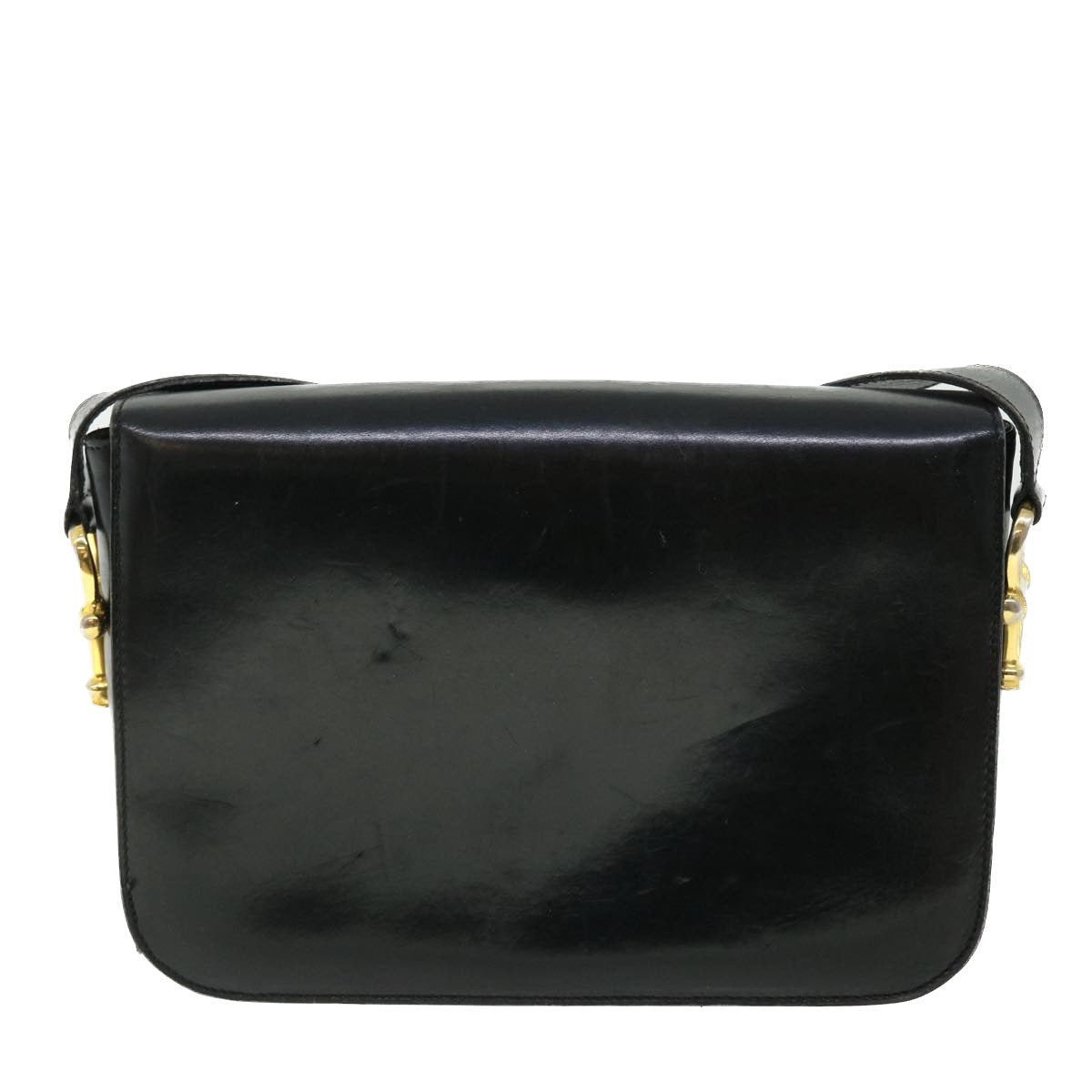 Luxury CELINE Shoulder Bag Leather Black 7529