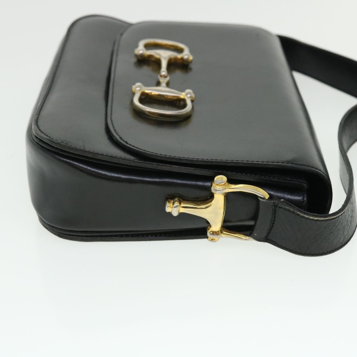 Luxury CELINE Shoulder Bag Leather Black 7529