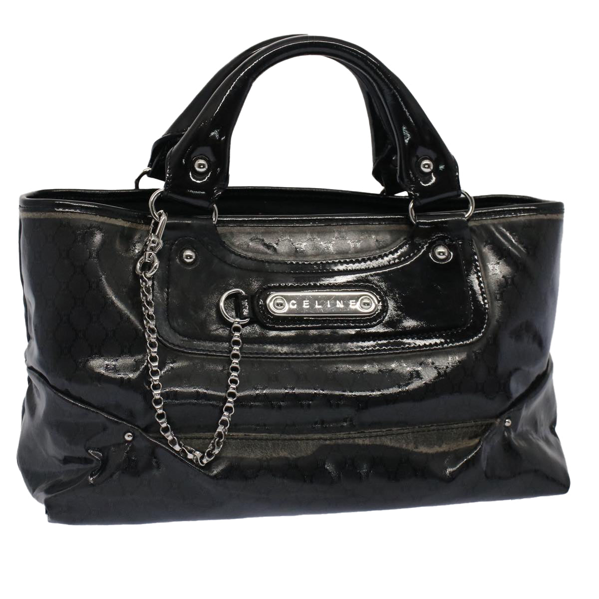 Luxury CELINE Hand Bag Coated Canvas Black 7601
