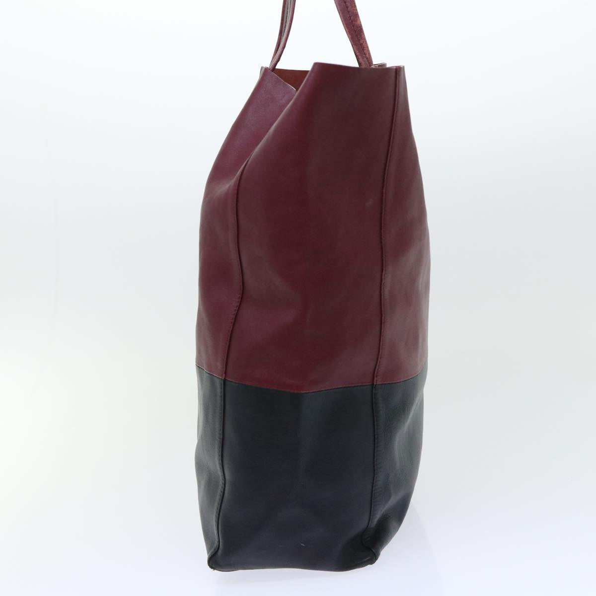 Luxury CELINE Tote Bag Leather Wine Red 7779