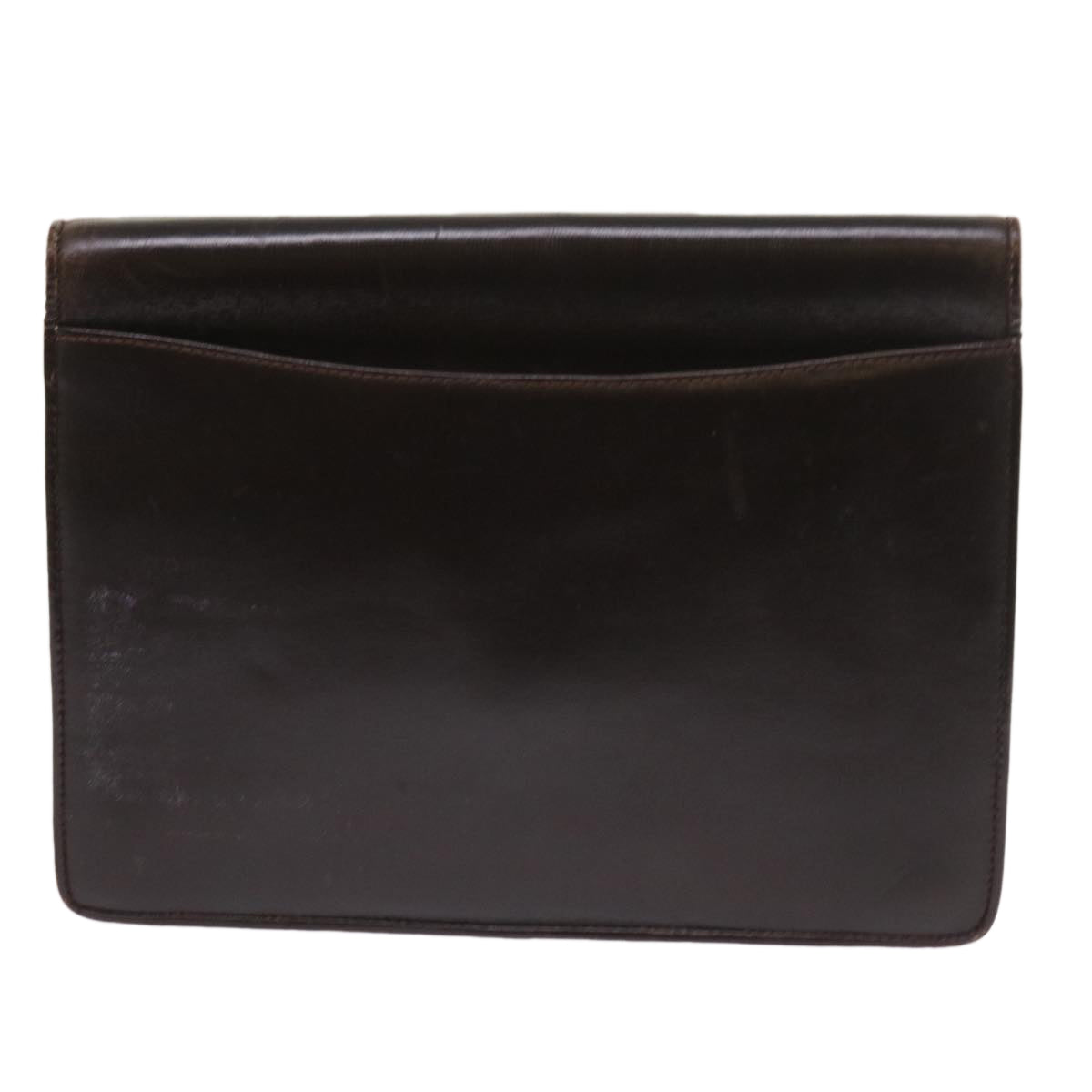 Luxury CELINE Clutch Bag Leather Brown 8620