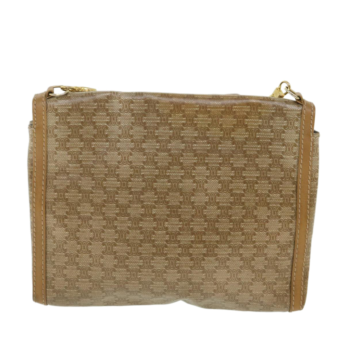 Luxury CELINE Macadam Canvas Shoulder Bag Brown 8699