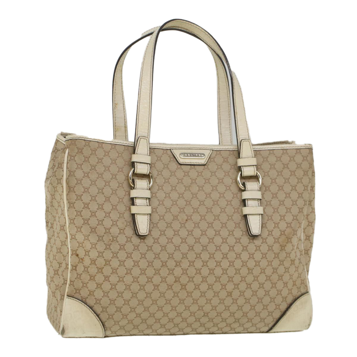 Luxury CELINE Macadam Canvas Tote Bag Beige 9213