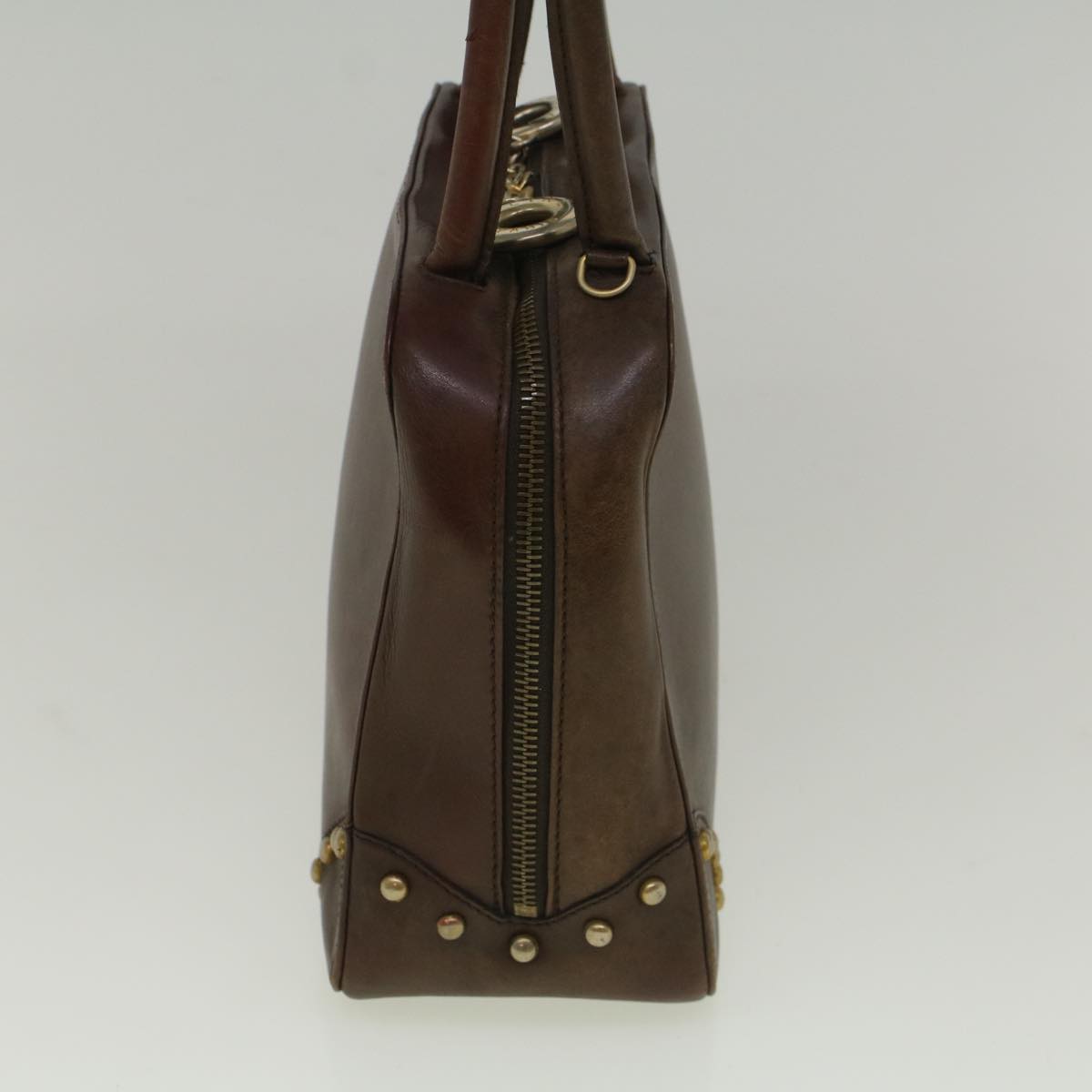 Luxury CELINE Hand Bag Leather Brown 9808