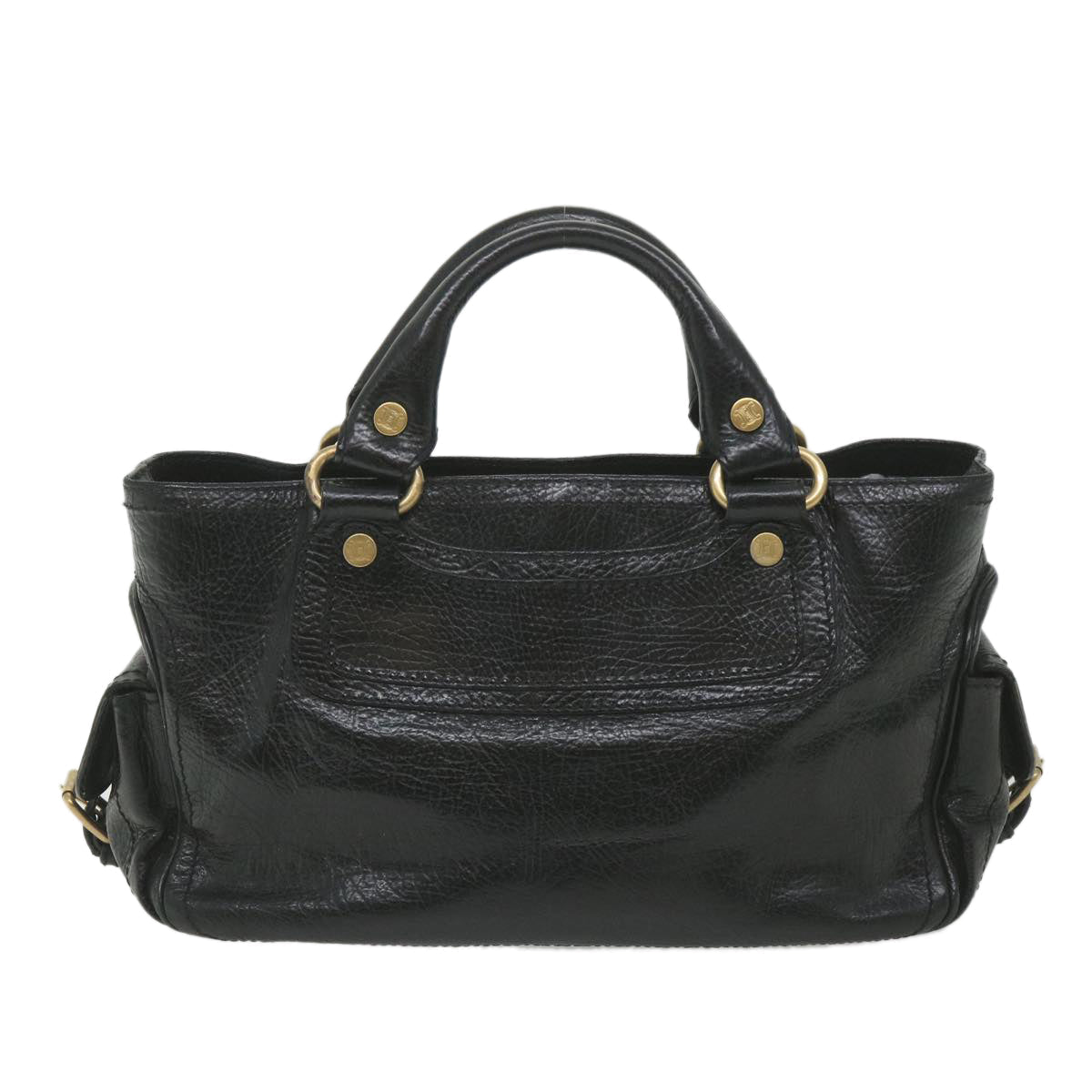 Luxury CELINE Hand Bag Leather Black 9854