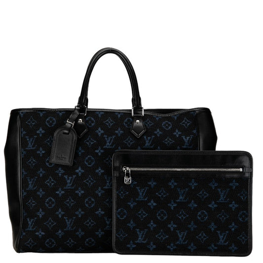 Louis Vuitton Monogram Gran Sack Handbag Tote Bag M55203 Blue Black Canvas LOUIS VUITTON