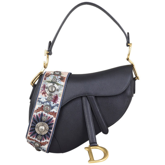 Dior Saddle Bag with Embroidered Shoulder Strap