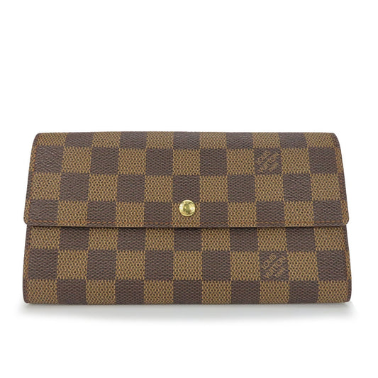 Louis Vuitton Ebene Damier Canvas Long Wallet (Bi-Fold)