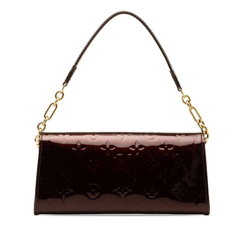 Louis Vuitton Monogram Verniss Sunset Blue Bird Chain Shoulder Bag M93542 Amarant Brown Patent Leather Louis Vuitton