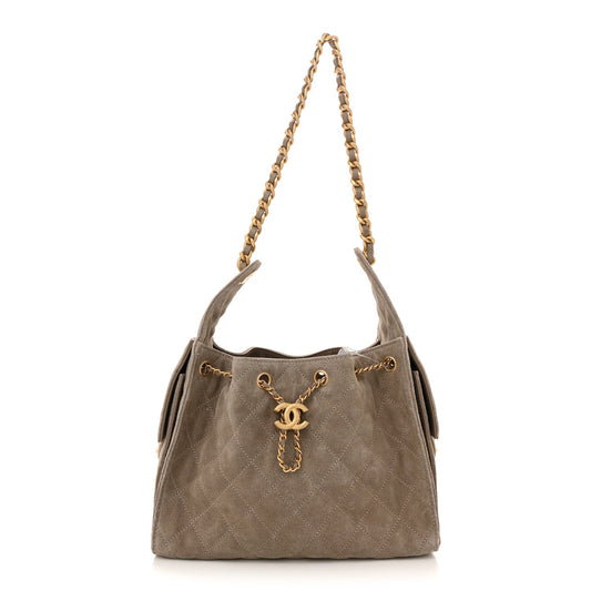 Chanel Suede Quilted Small Chanel 25 Handbag - Rovelle Bags