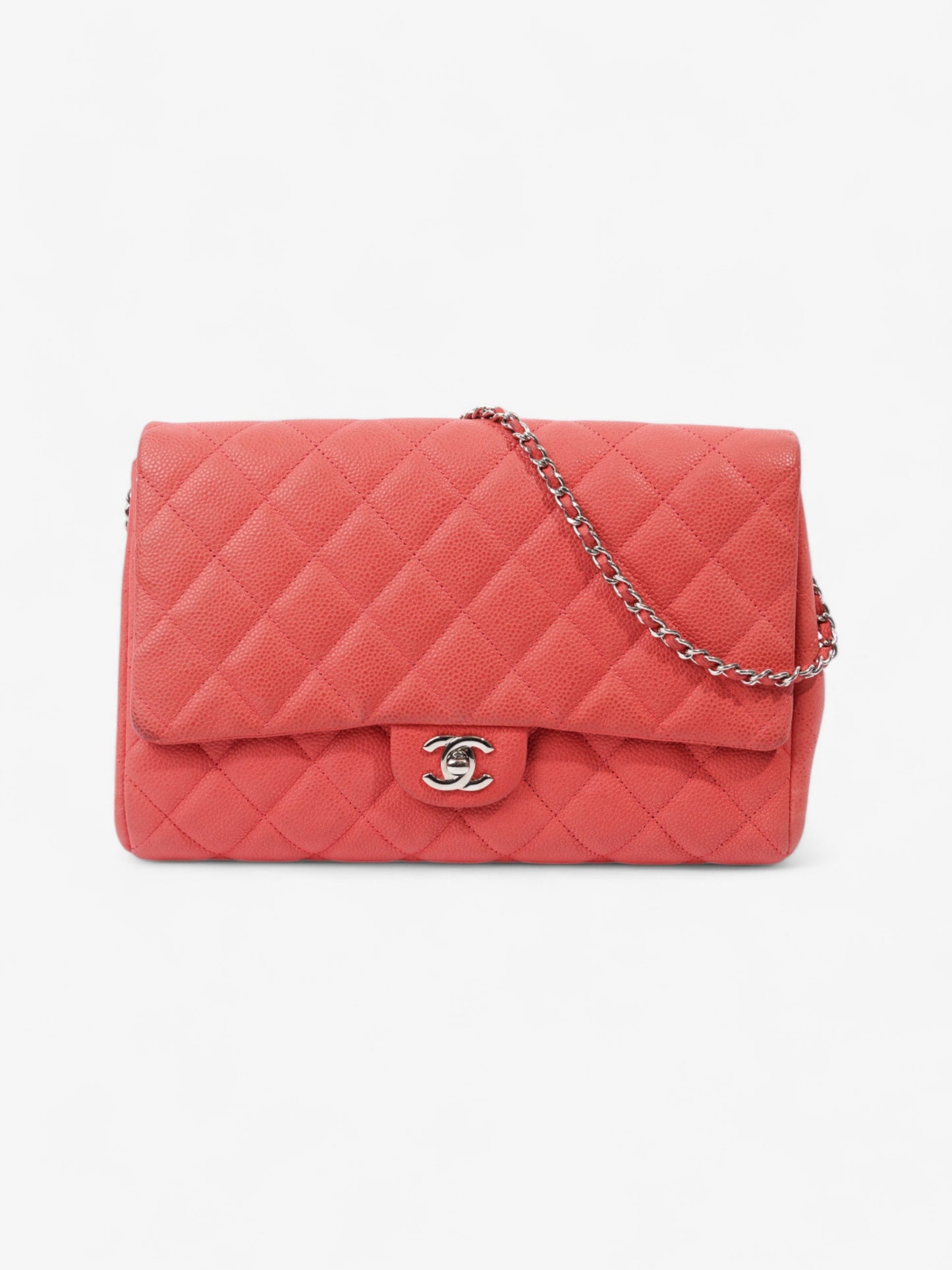 Chanel Envelope Clutch With Chain Coral Caviar Leather