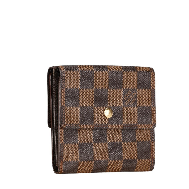 Louis Vuitton Damier Portefolio Double Fold Wallet N61654 Brown PVC Leather Louis Vuitton