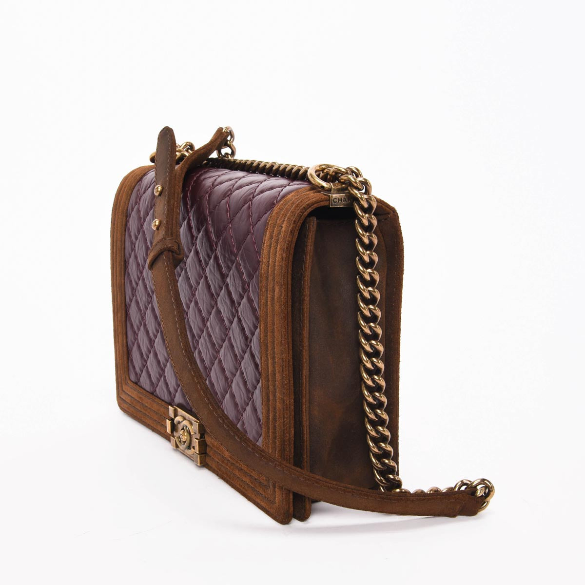 Chanel Burgundy Quilted Aged Calfskin Large Handbag - Rovelle Bags