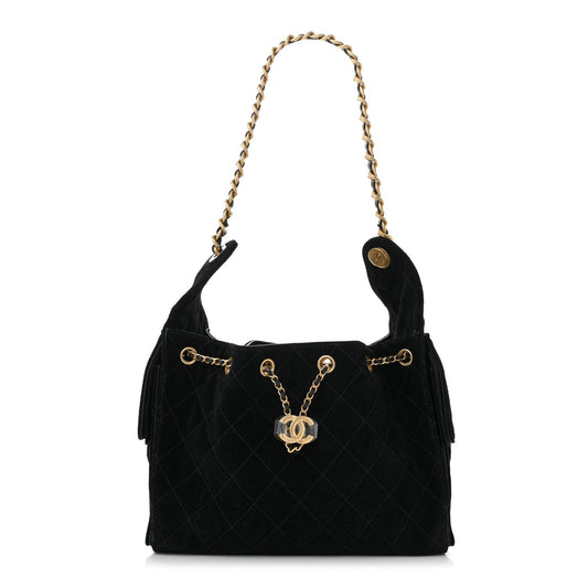 Chanel Suede Quilted Small Chanel 25 Handbag - Rovelle Bags