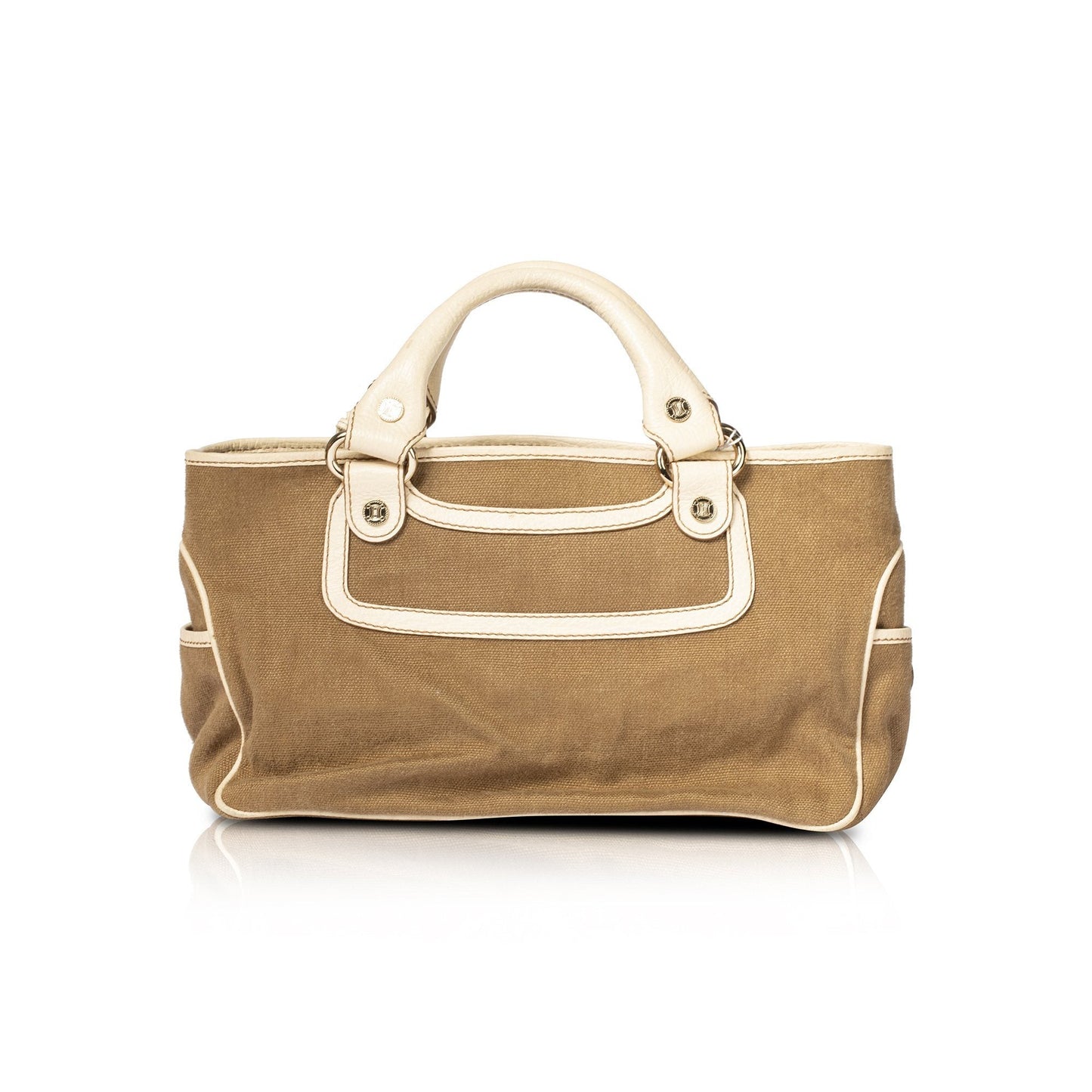 Celine Leather-Trimmed Handle Bag