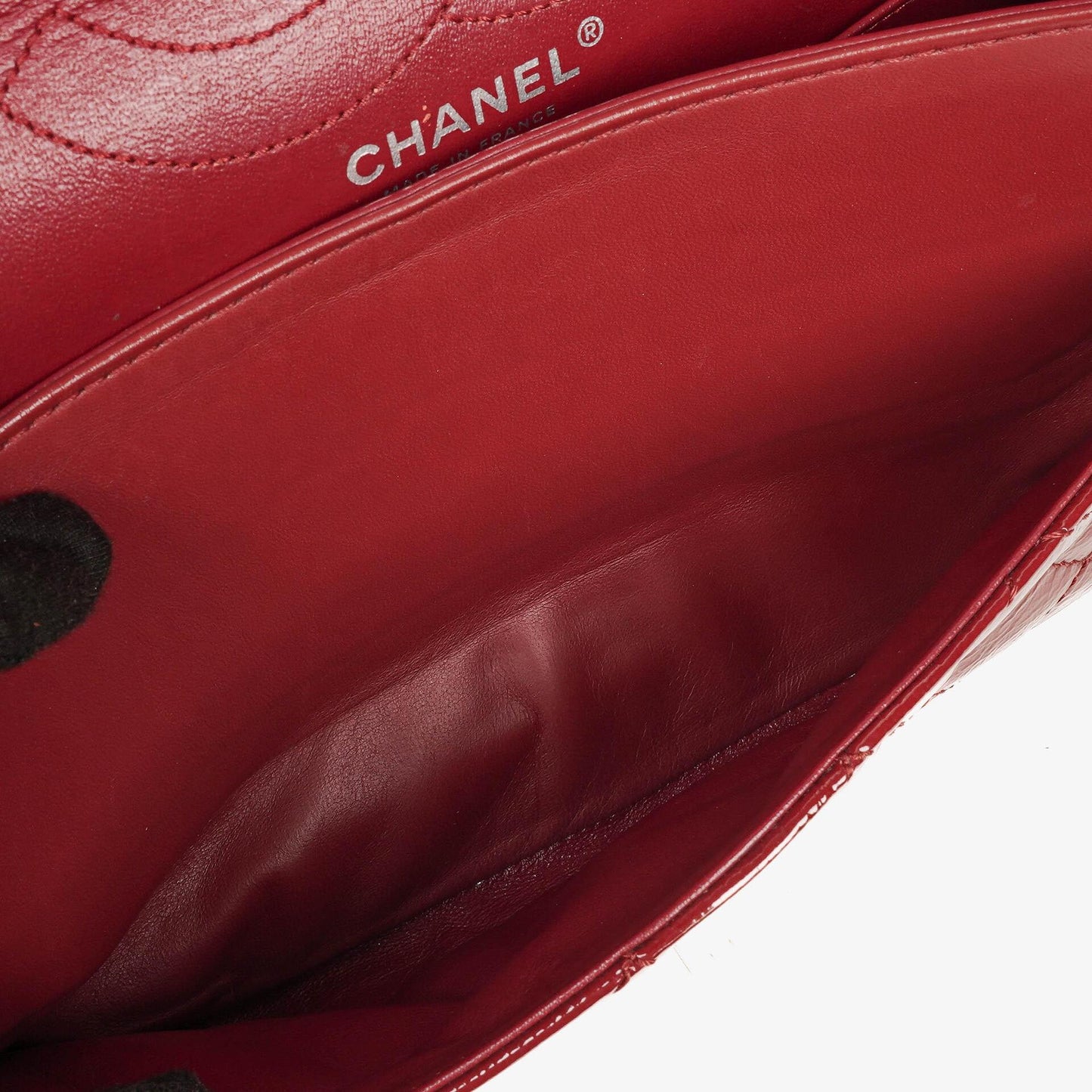 Chanel 2.55 226 Reissue Red Crinkled Patent Leather Flap Bag With Ruthenium Hardware