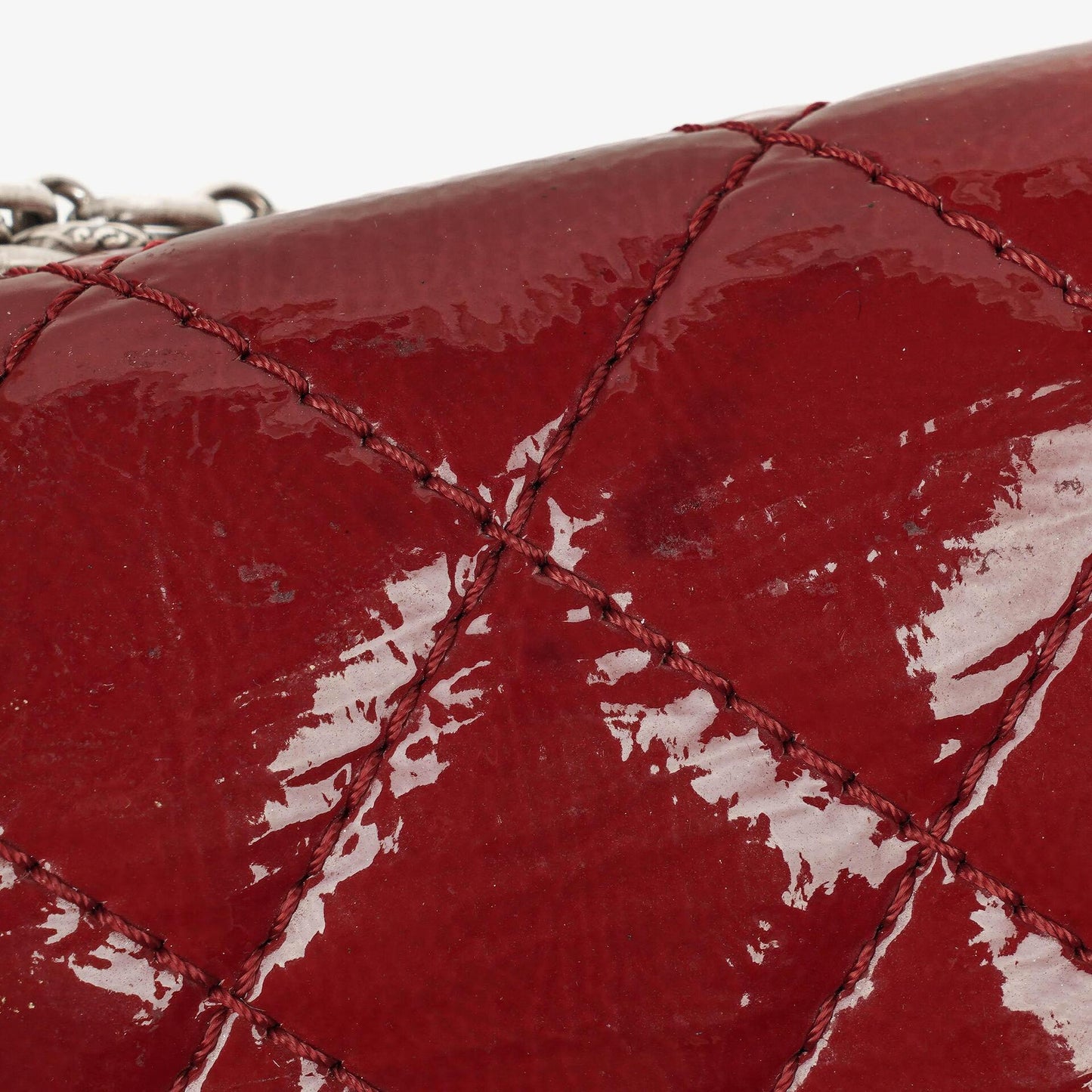 Chanel 2.55 226 Reissue Red Crinkled Patent Leather Flap Bag With Ruthenium Hardware