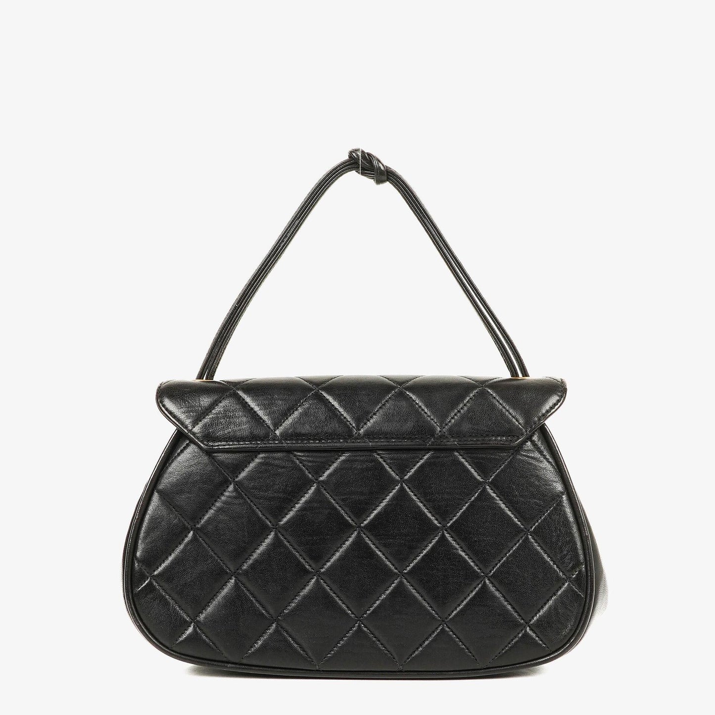 Chanel 2.55 Black Quilted Lambskin Top Handle Flap Bag